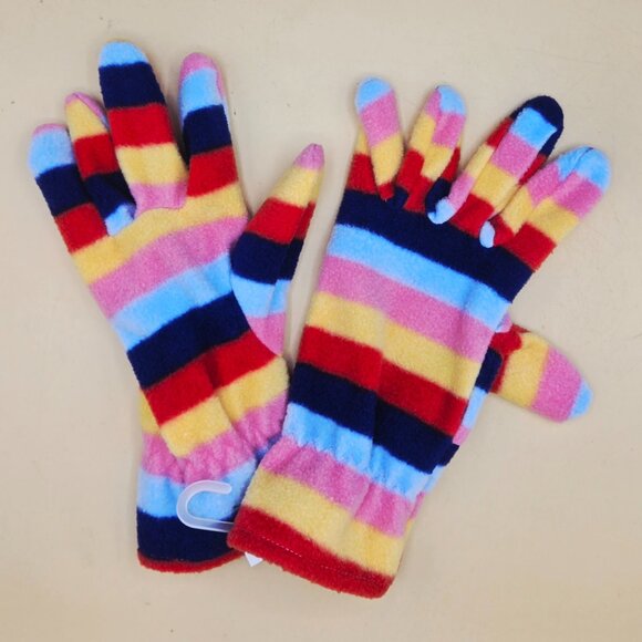 Old Navy Striped Gloves & Beanie with Faux Fur Top - Picture 2 of 7